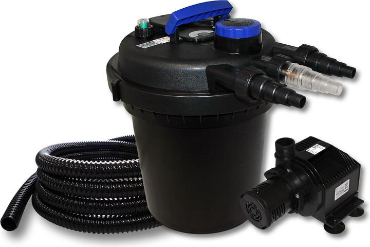 Produktbild Wiltec Druckfilter Set 6000l 11W UVC Teichklärer 25m Schlauch 65W Pumpe 308
