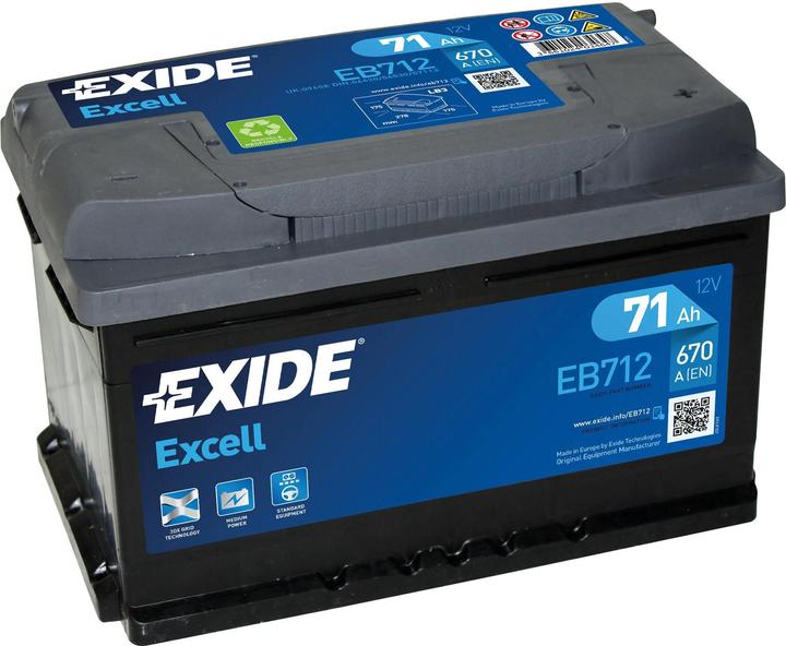 Actual product image Exide Excell (12 V, 71 Ah, 670 A)
