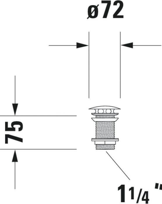 Actual product image Duravit Shaft valve 80mm chrome