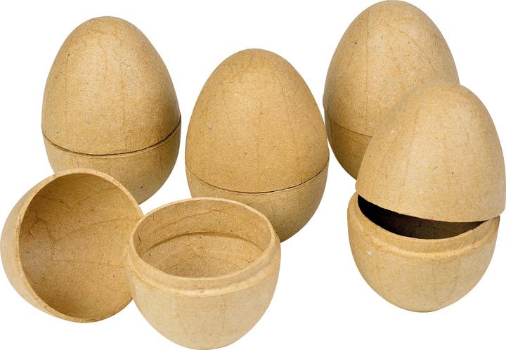 Actual product image Décopatch Paper mache eggs, divisible, 5 pieces, approx. 8,4cm