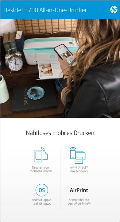 Actual product image HP DeskJet 3750 (Ink, Colour)