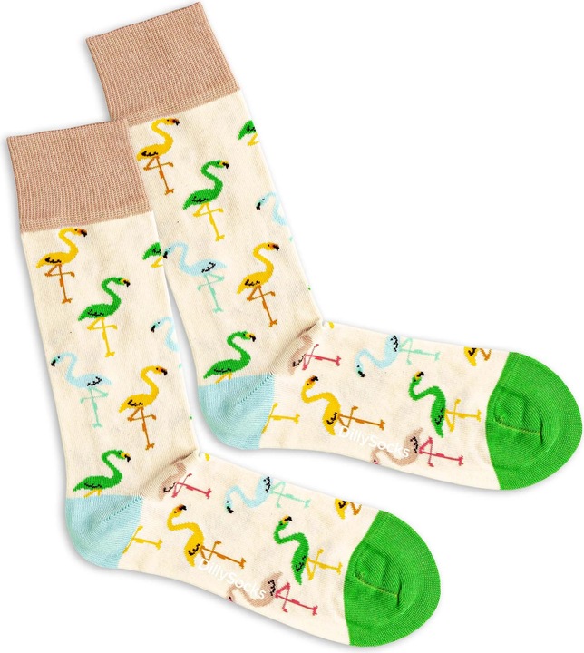 Actual product image DillySocks Flamingo Cream (Single pack, 41 - 46)
