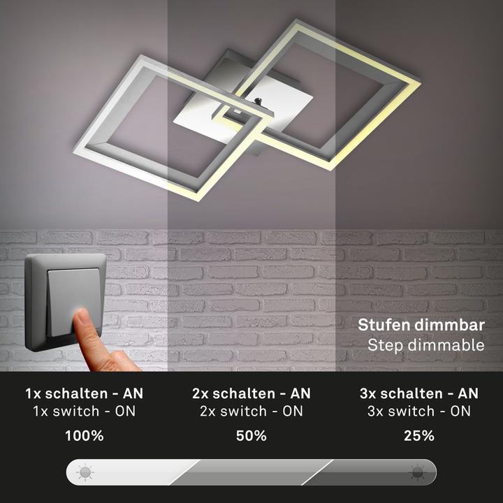 Produktbild Briloner LED Deckenleuchte, alu-chrom, 2xLED/11W (1300 lm)