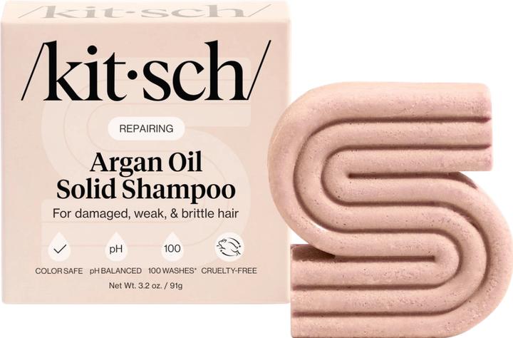 Actual product image Kitsch Arganöl Shampoo Reparierend (Solid shampoo, 91 g)