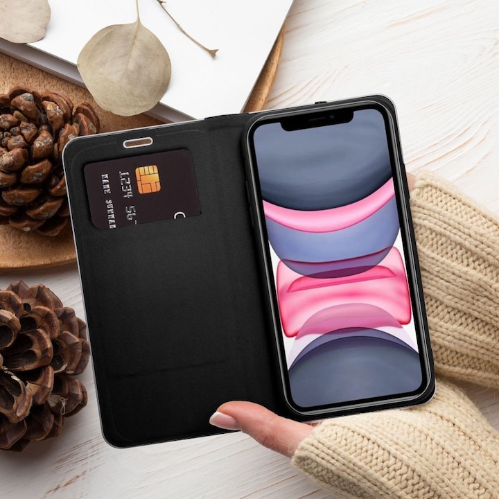 Produktbild Forcell Buchhülle OEM LUNA Book Carbon für IPHONE 13 Pro Max schwarz (Apple iPhone 13 Pro Max)