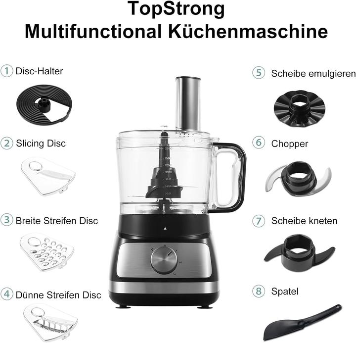 Produktbild TopStrong Multifunktions-Küchenmaschine (800 W, 2 l)