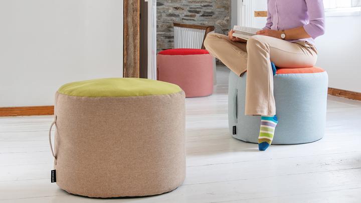 Produktbild Remember Pouf Sand, 40 x 55 cm, Beige/Hellgrün