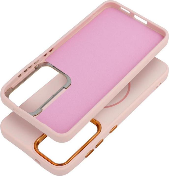 Actual product image 4Kom Back panel cover OEM FRAME MAG COVER Case compatible with MagSafe for SAMSUNG S25 ULTRA powder pink (Samsung Galaxy S25 Ultra)