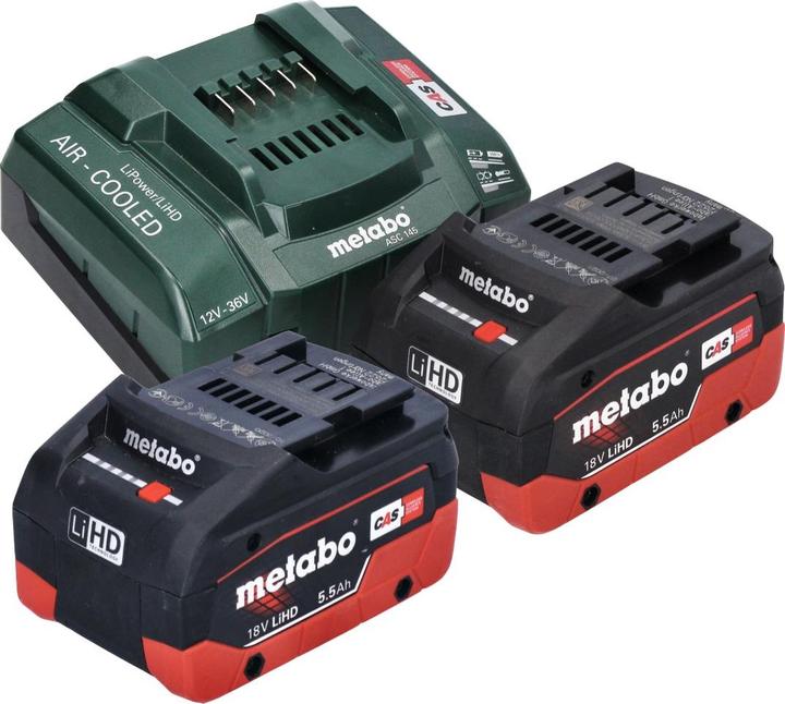 Produktbild Metabo MS 18 LTX 15 Akku Gehölzsäge 18 V 15 cm 5 m/s + 2x Akku 5,5 Ah + Ladegerät + metaBOX