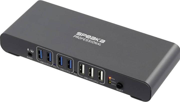 SpeaKa Professional SP-KVM-2P4K KVM-Umschalter Grau (matt)