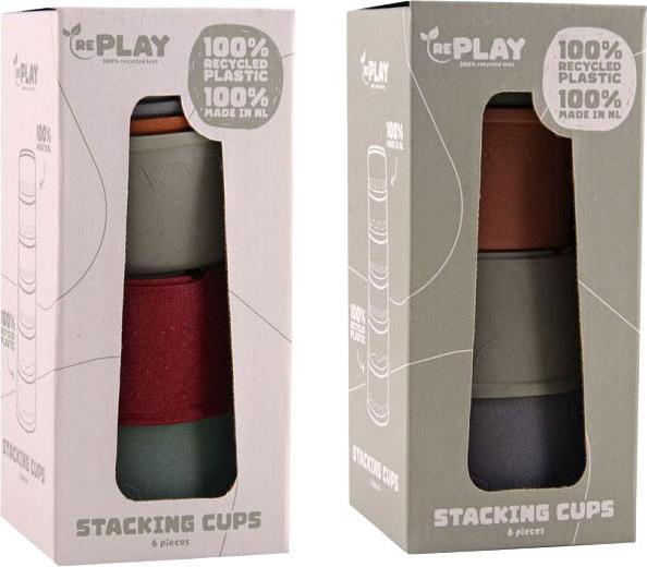 Produktbild Johntoy Happy World Stapelbecher aus 100% recyceltem Kunststoff - 10 Stück.