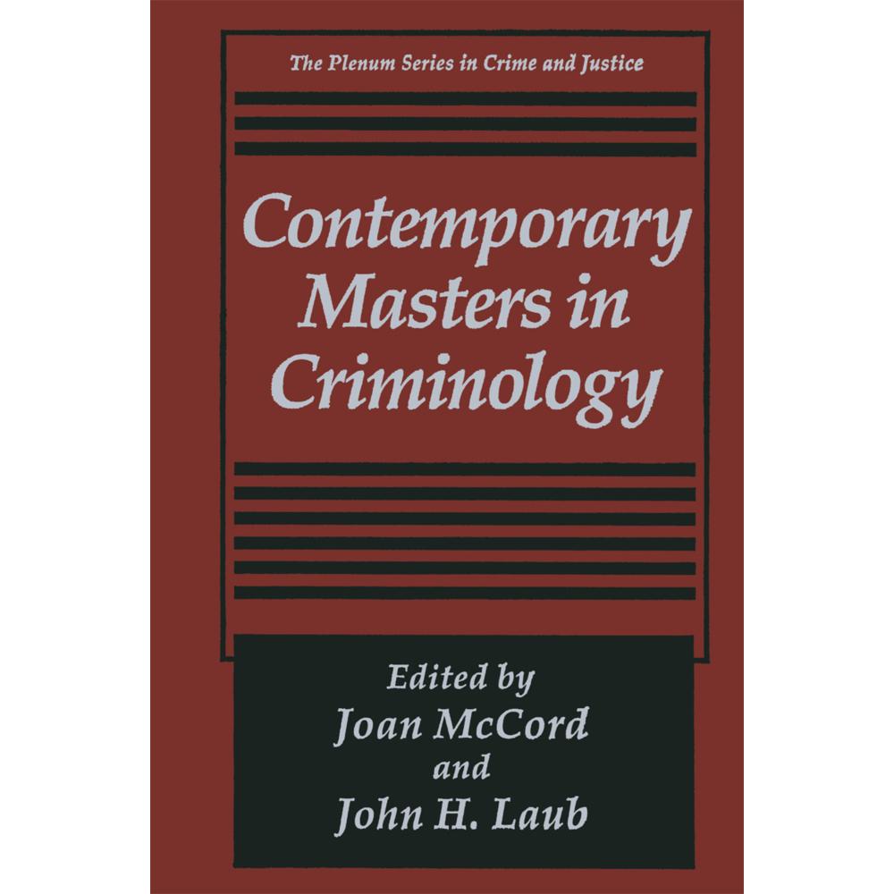 Contemporary Masters in Criminology, Fachbücher von John H. Laub, Joan McCord