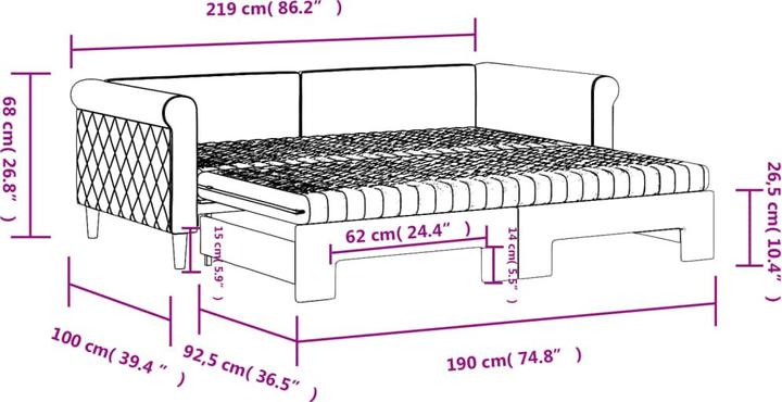 Actual product image vidaXL ausziehbares Tagesbett