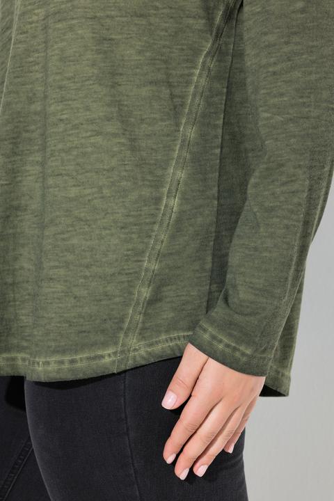 Immagine prodotto Ulla Popken Maglia classica con orli arrotolati, scollo a V e maniche lunghe (46, 48)