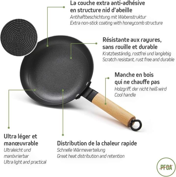 Produktbild Evok Qulinart by Brandt 173-400 Pfannen-Set 3teilig (Bratpfanne, Pfannenset + Topfset, Aluminiumguss, Gusseisen)