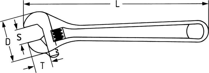 Actual product image HEYCO Adjustable open-end wrench, 53 mm, chrome-plated