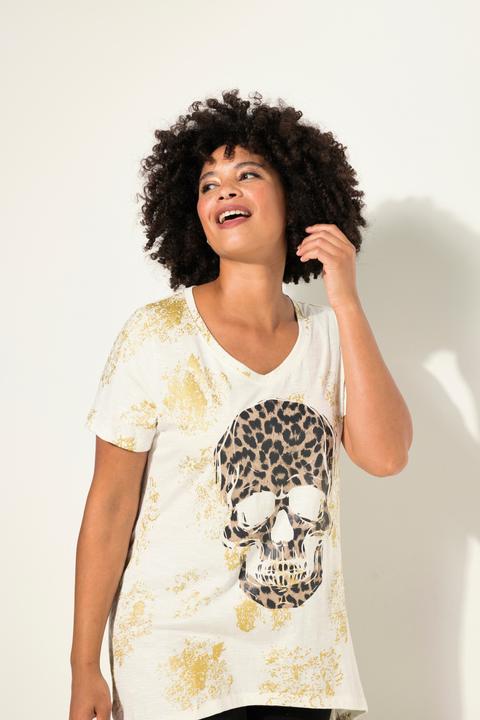 Produktbild Angel of Style T-Shirt, Leo-Totenkopf, V-Ausschnitt, Halbarm (52)