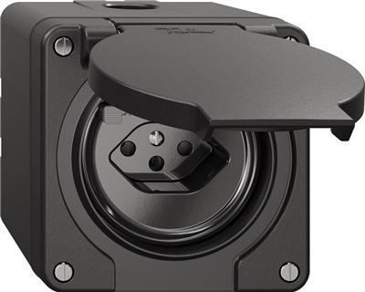 Produktbild EB Troller FI-Steckdose T13 AP nass schwarz