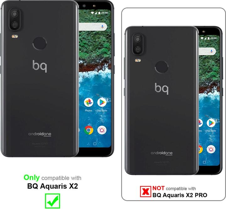 Actual product image Cadorabo Book Invisible Magnet Cover (BQ Aquaris X2)