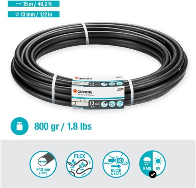 Image du produit Gardena Pose d'un tuyau de (1/2"x 15m) (Tuyau d'égouttage + tube d'égouttage)