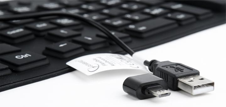 Produktbild Gembird FLEXIBLE USB ENG/Juodas KB-109F-B (DE, Kabelgebunden)