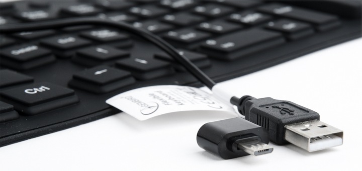 Produktbild Gembird FLEXIBLE USB ENG/Juodas KB-109F-B (DE, Kabelgebunden)