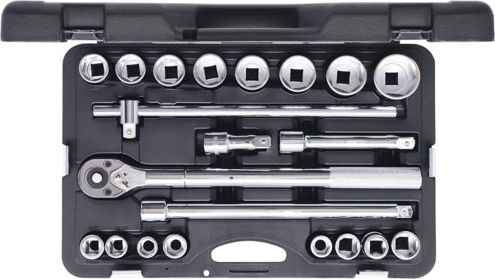 Immagine prodotto KS Tools Set di bussole 1/4", 21 T., esagono, misure in pollici, cromato satinato opaco (3/4")