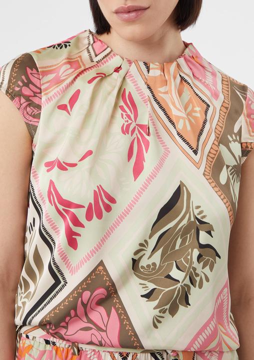 Immagine prodotto Comma Bluse Gemusterte Satin-Bluse mit Raffung (36)