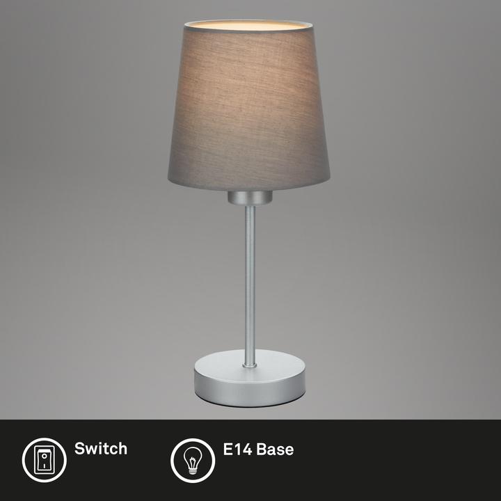 Immagine prodotto Briloner Lampada da tavolo, grigio-argento, 1xE14/25W (E14)