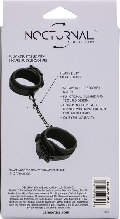 Productafbeelding CalExotics Nocturnal Enkelboeien Leer Verstelbaar Zwart