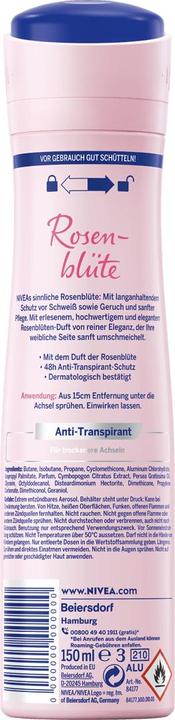 Image du produit NIVEA deospray fleur de rose, flacon 150ml (Spray, 150 ml)