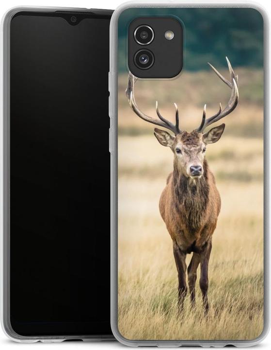 Produktbild DeinDesign Silikon Hülle für Samsung Galaxy A03 Handyhülle Case Smartphone Schutzhülle Hirsch Wald Wiese (Samsung Galaxy A03)