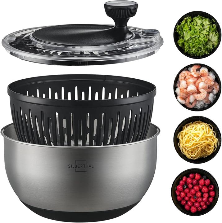 Actual product image Silberthal Salatschleuder mit Kurbelantrieb