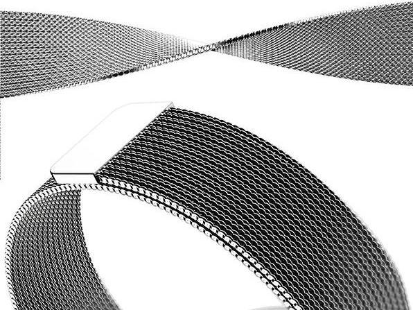 Actual product image pasek Mesh Apple Watch 42/44/45 mm srebrny/silver (Stainless steel)