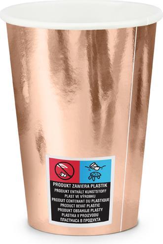 Produktbild Partydeco Paper cups, rose gold, 220ml (1 pkt / 6 pc.) (6 x)