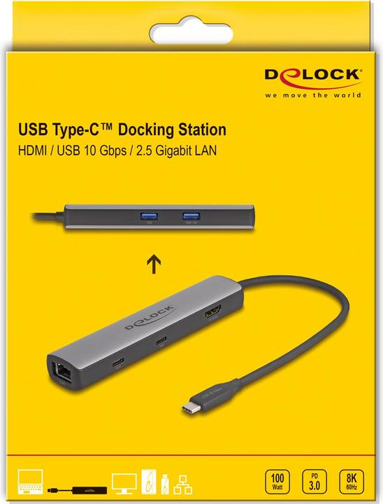 Produktbild Delock USB 40 Gbps USB Type-C Dockingstation 8K (USB-C)