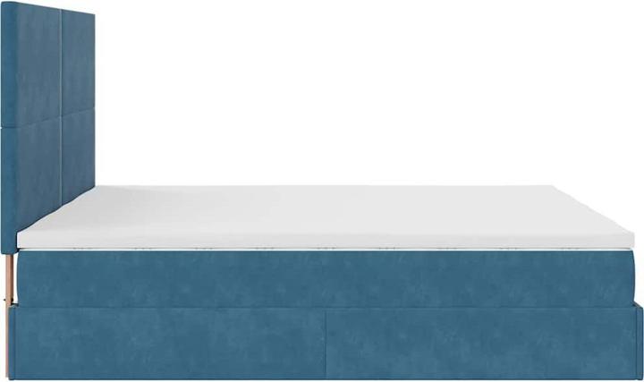 Image du produit vidaXL Ottoman-lit avec matelas bleu foncé 180x200 cm velours (180 x 200 cm)