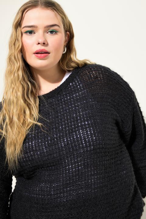 Produktbild Studio Untold Pullover, Boxy Shape, Lochstrick, Rundhals, Langarm (42, 44)