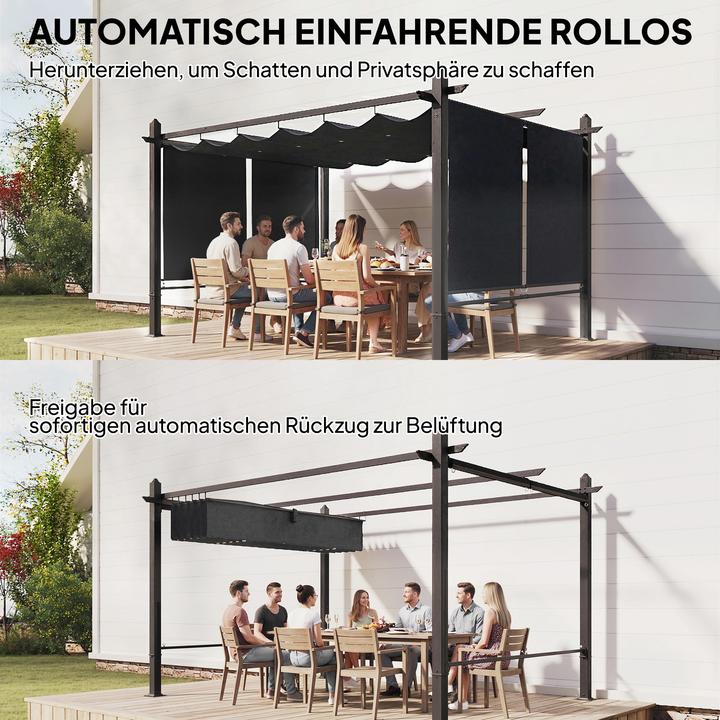Immagine prodotto Outsunny Pergola Aluminium, Polyester Dunkelgrau (392 cm, 297 cm)