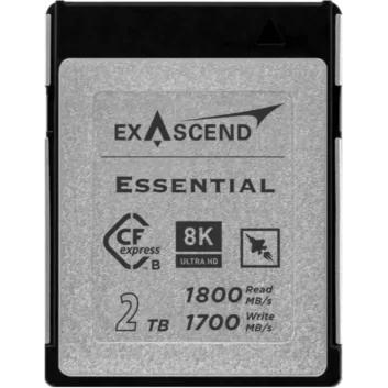 Exascend CFexpress Card Type B 2TB R1800/W1700 Essential Serie (Neuheit) (2000 GB, CFexpress Typ B), Speicherkarte, Schw...