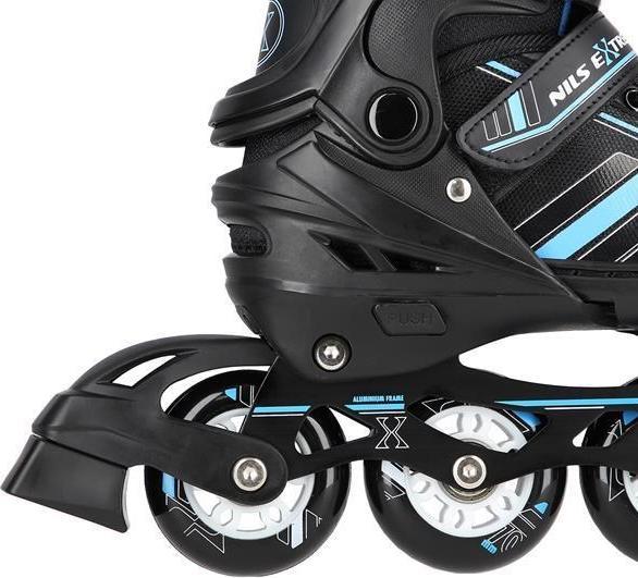 Produktbild Nils Rollschuhe/Hockeyskates Extreme NH18191 2in1 schwarz-blau - M (34-38) (34, 35, 36, 37, 38)