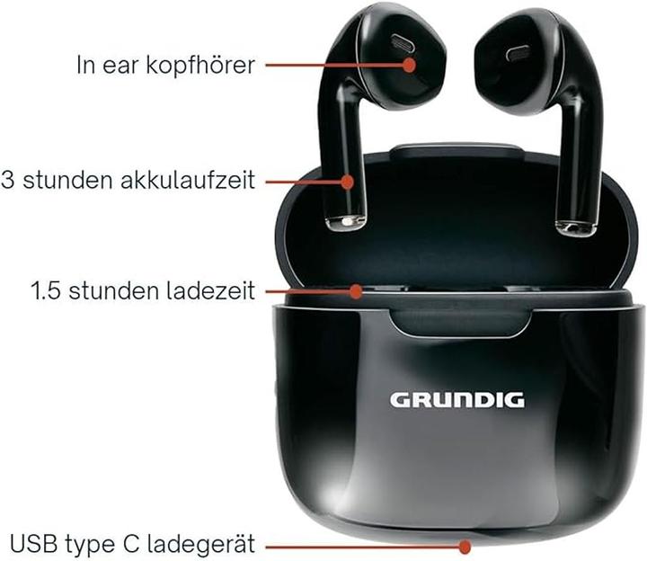 Actual product image Grundig Earbuds TWS 200mAh (NC, 3 h, Cable, Wireless)