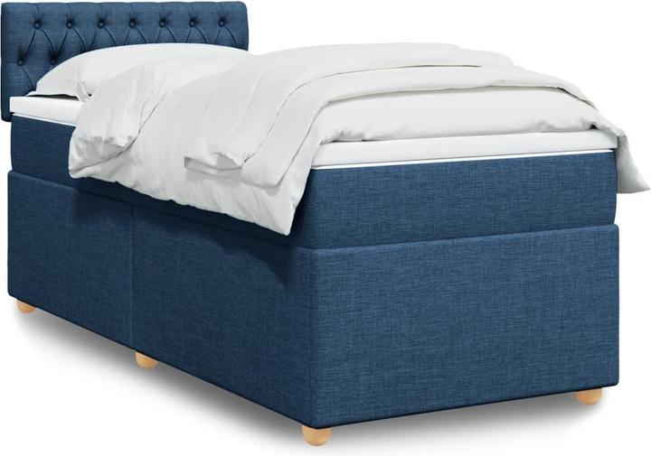 Produktbild VidaXL Boxspringbett Polsterbett Bett Einzelbett Matratze Blau 80x200cm Stoff (80 x 200 cm)