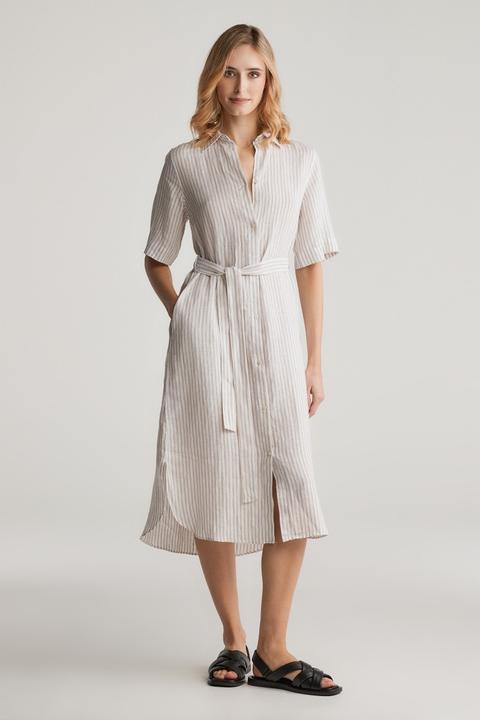 Image du produit GANT Robe Chemise en Lin à Rayures (34)