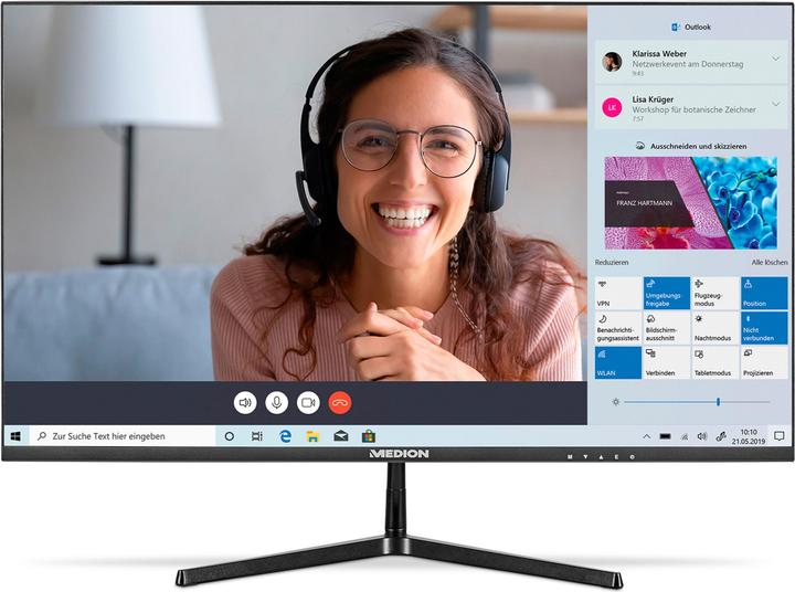 Medion AKOYA® P52218 (MD 20150) WIDESCREEN MONITOR 54,6 cm (22"), Full HD Display, HDMI und rahmenloses De (1920 x 1080 Pixel, 22")