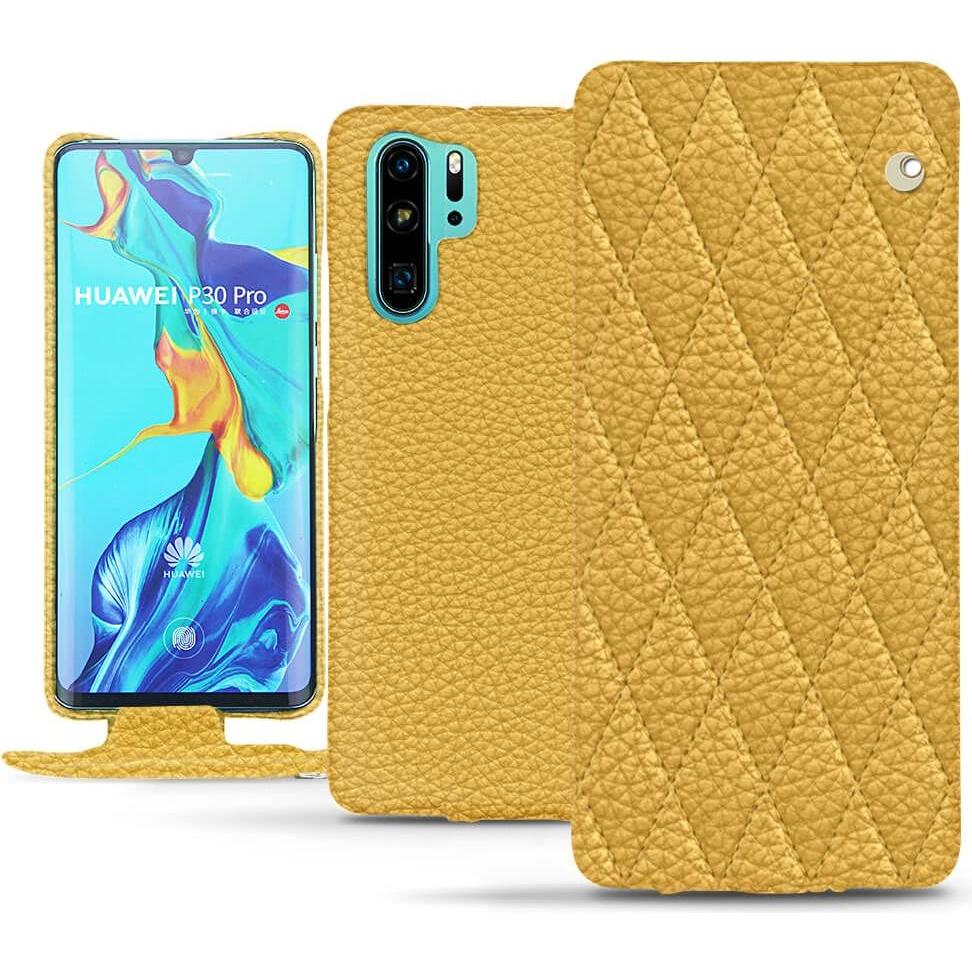 Noreve Lederschutzhülle vertikal (Huawei P30 Pro), Smartphone Hülle, Orange