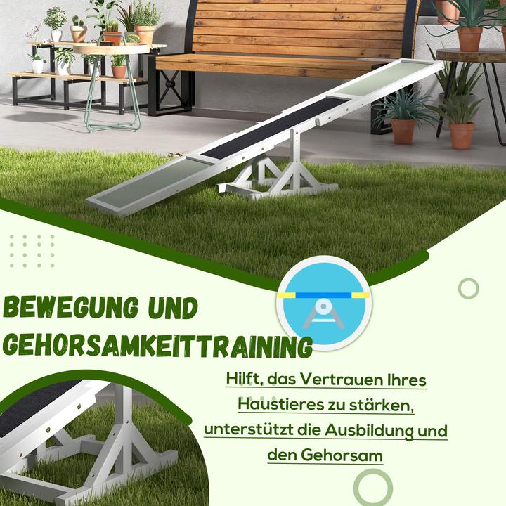 Actual product image PawHut Hundewippe Tannenholz Weiss (Agility)