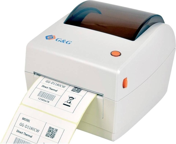 Produktbild G&G Etikettendrucker GG-D1180CW-UW weiss (203 dpi)