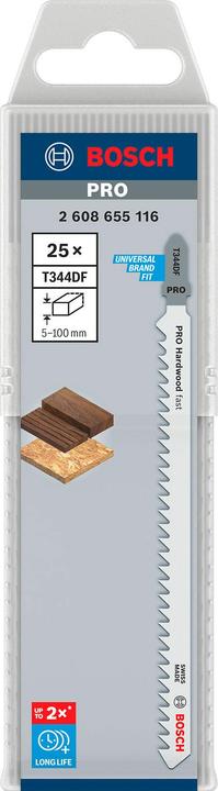 Produktbild Bosch Professional Zubehör PRO Hardwood fast T344DF Stichsägeblatt, 152 mm, 25-tlg.
