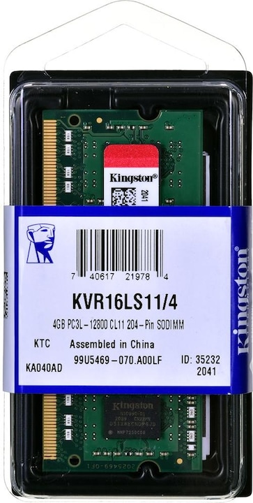 Produktbild Kingston ValueRAM (1 x 4GB, 1600 MHz, DDR3L-RAM, SO-DIMM)